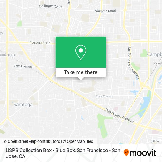 Mapa de USPS Collection Box - Blue Box