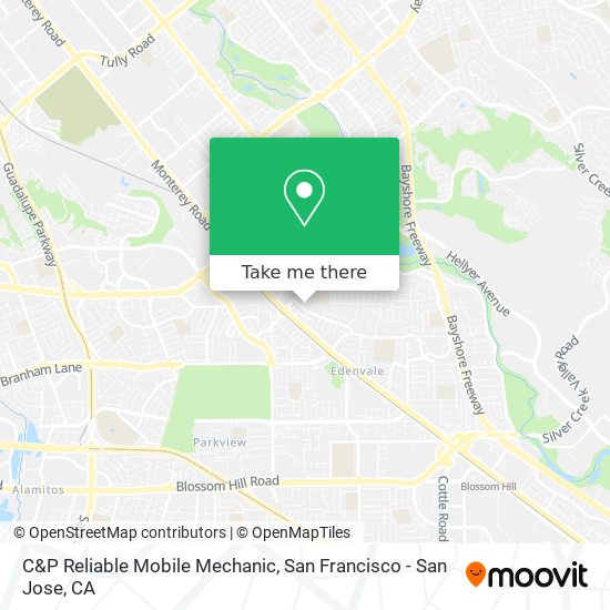 Mapa de C&P Reliable Mobile Mechanic