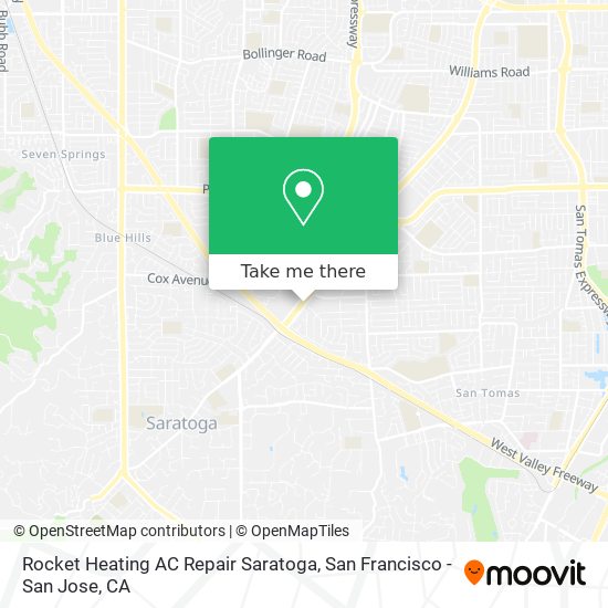 Mapa de Rocket Heating AC Repair Saratoga