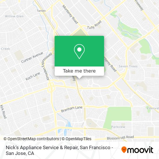 Mapa de Nick's Appliance Service & Repair