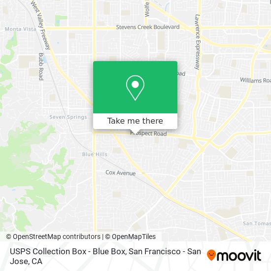 Mapa de USPS Collection Box - Blue Box