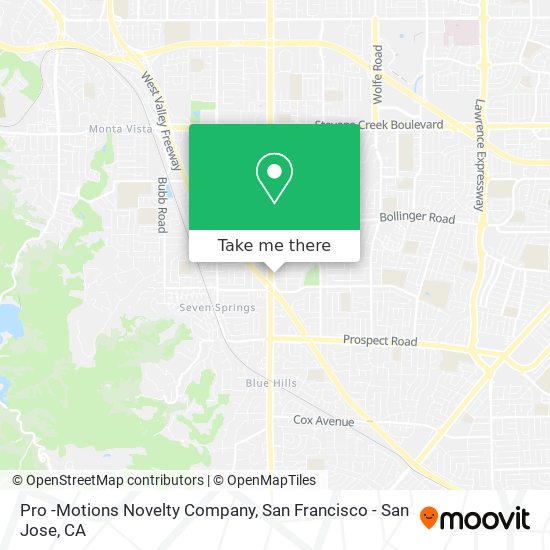 Pro -Motions Novelty Company map
