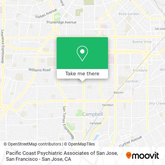 Mapa de Pacific Coast Psychiatric Associates of San Jose