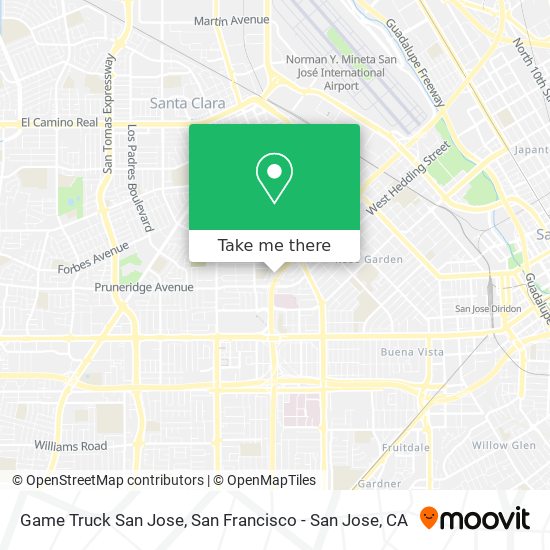 Game Truck San Jose map