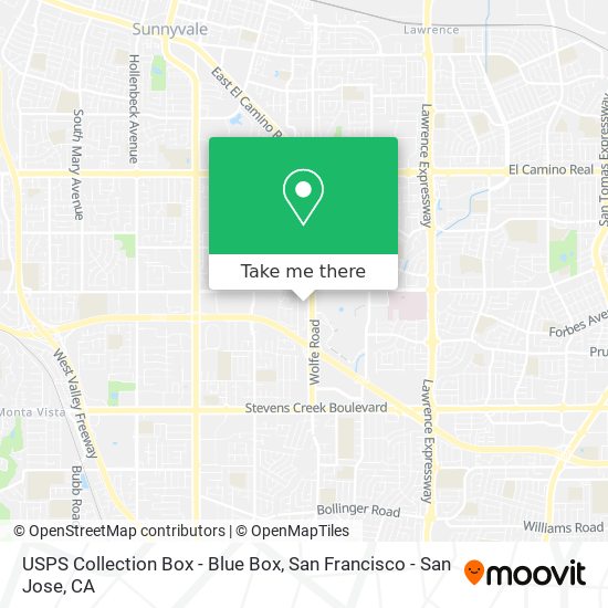 Mapa de USPS Collection Box - Blue Box