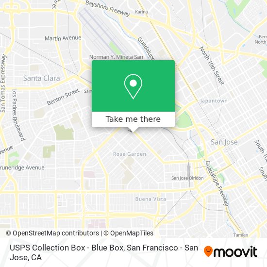 Mapa de USPS Collection Box - Blue Box