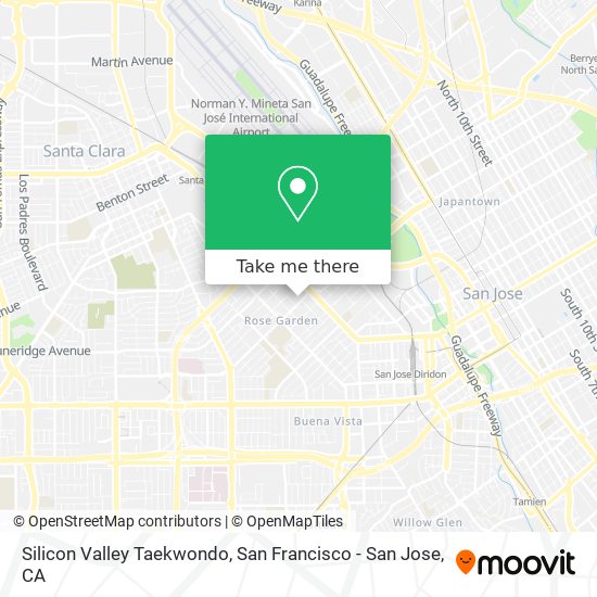 Mapa de Silicon Valley Taekwondo