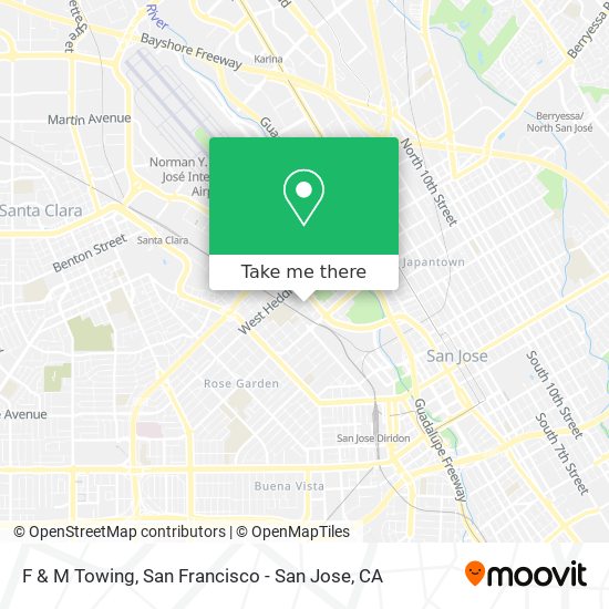 F & M Towing map