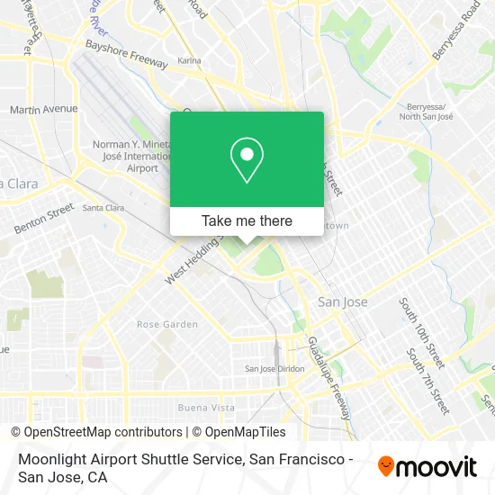 Moonlight Airport Shuttle Service map