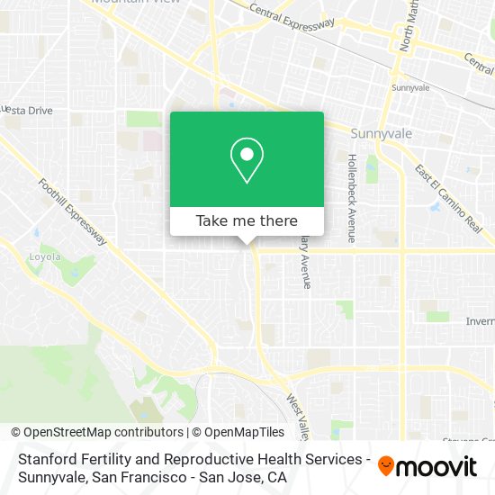 Mapa de Stanford Fertility and Reproductive Health Services - Sunnyvale