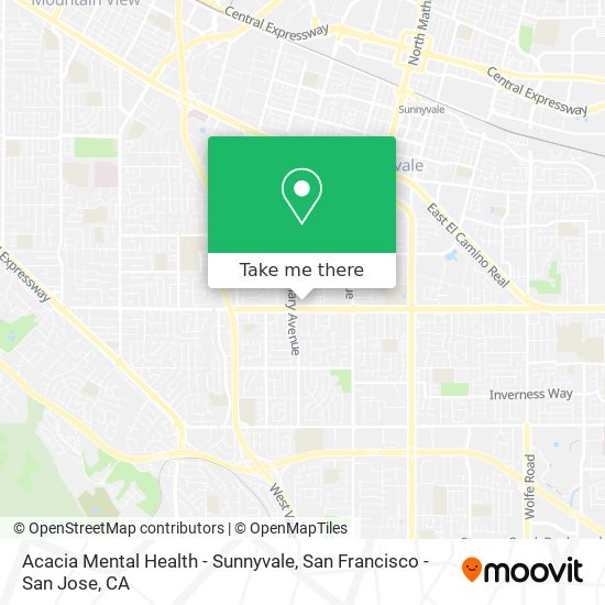 Mapa de Acacia Mental Health - Sunnyvale