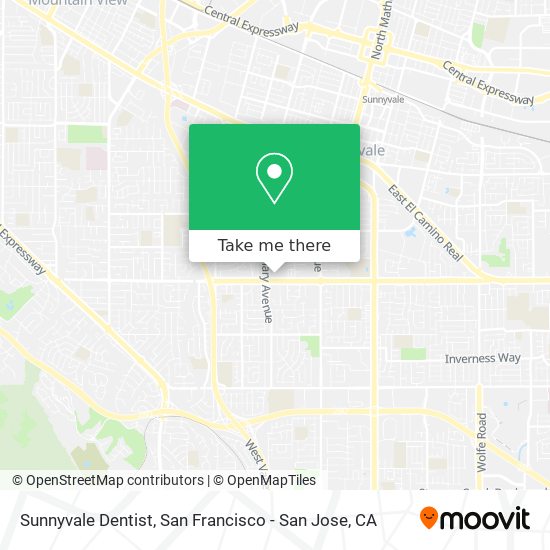 Mapa de Sunnyvale Dentist