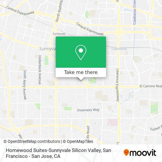 Homewood Suites-Sunnyvale Silicon Valley map