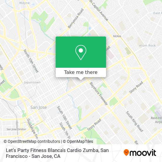 Let's Party Fitness Blanca's Cardio Zumba map
