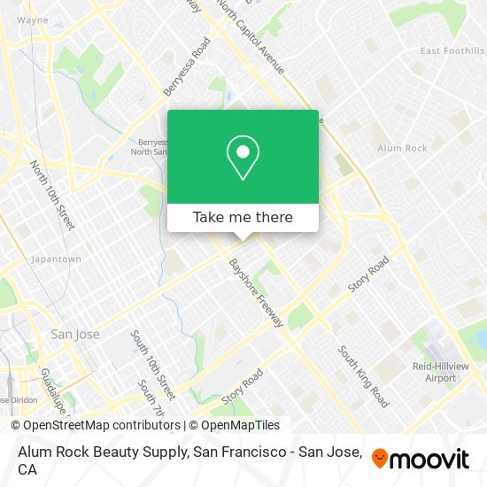 Mapa de Alum Rock Beauty Supply