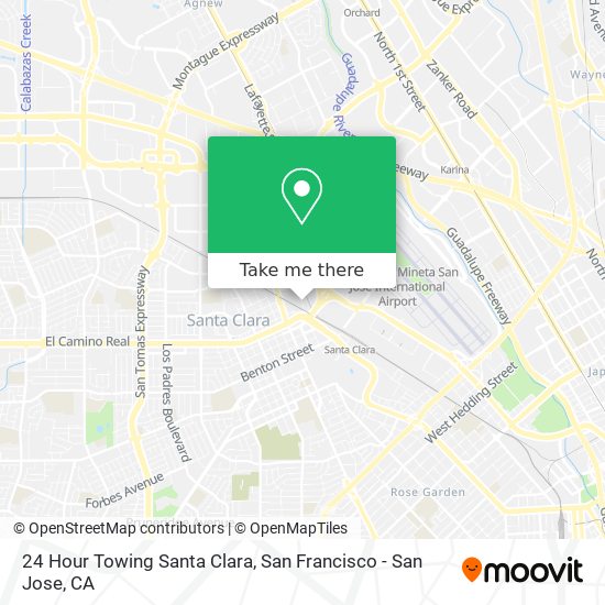 Mapa de 24 Hour Towing Santa Clara