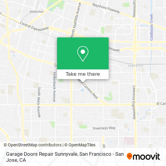 Mapa de Garage Doors Repair Sunnyvale