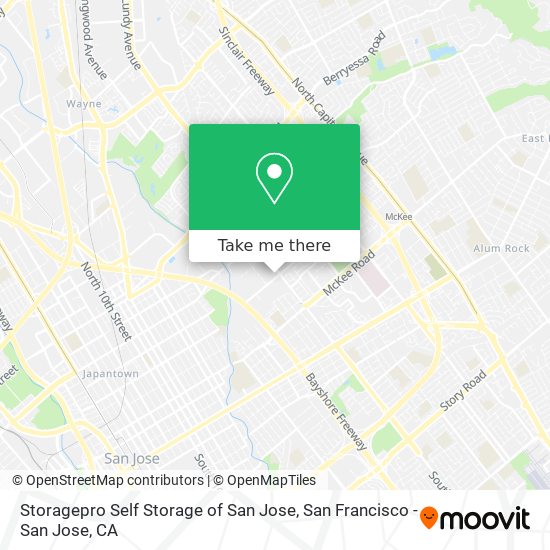 Mapa de Storagepro Self Storage of San Jose