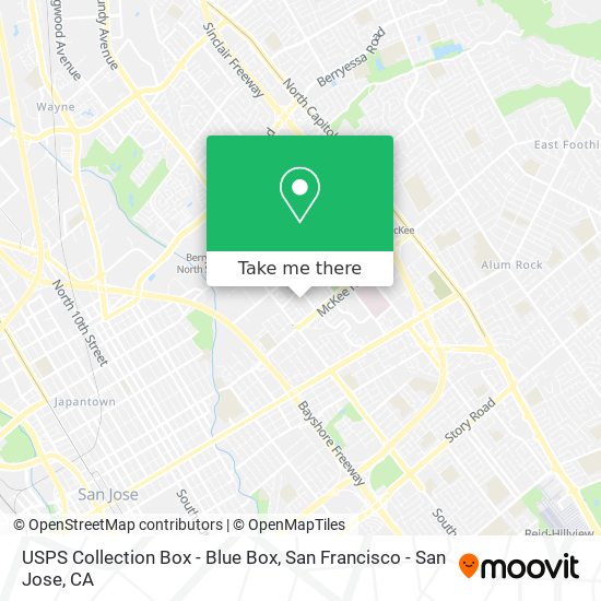 Mapa de USPS Collection Box - Blue Box