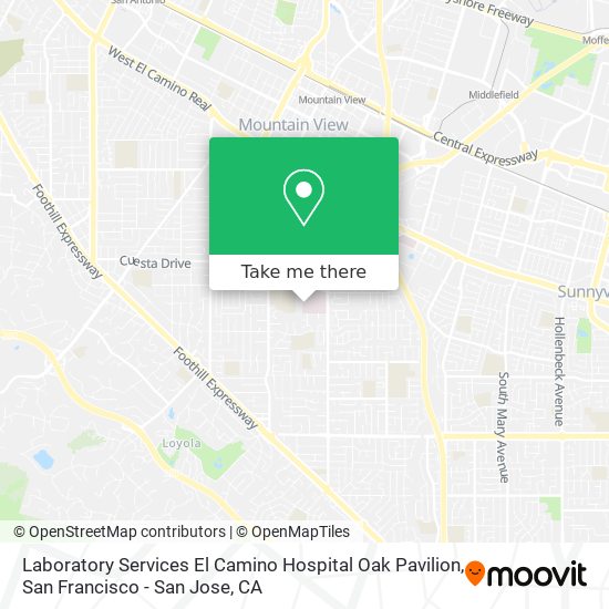 Mapa de Laboratory Services El Camino Hospital Oak Pavilion