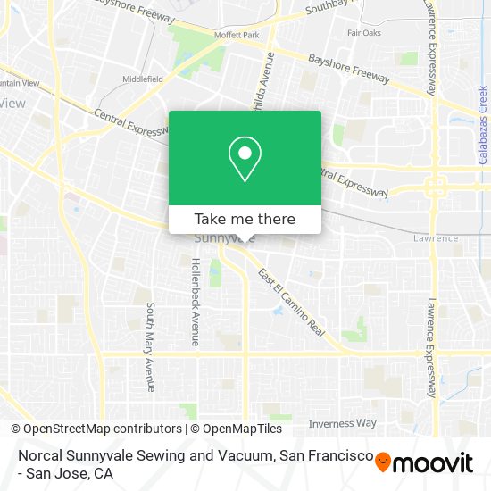 Norcal Sunnyvale Sewing and Vacuum map