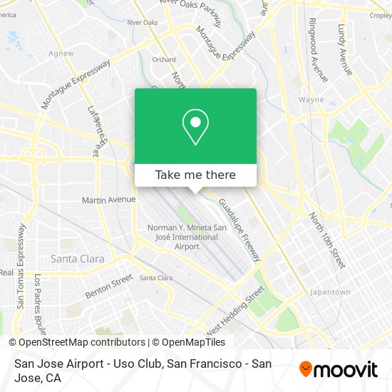 San Jose Airport - Uso Club map