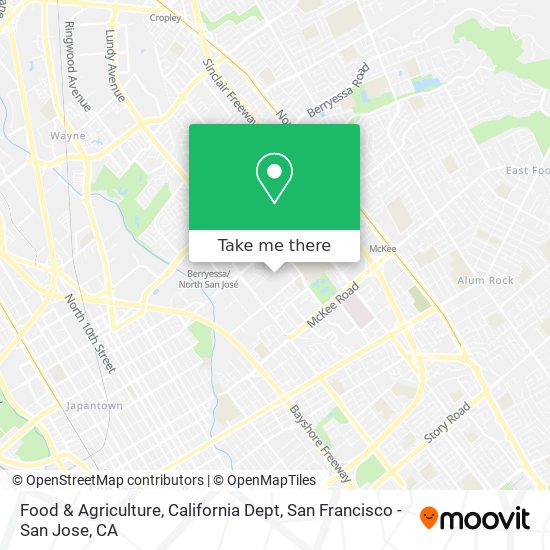 Food & Agriculture, California Dept map