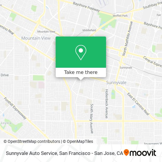 Sunnyvale Auto Service map