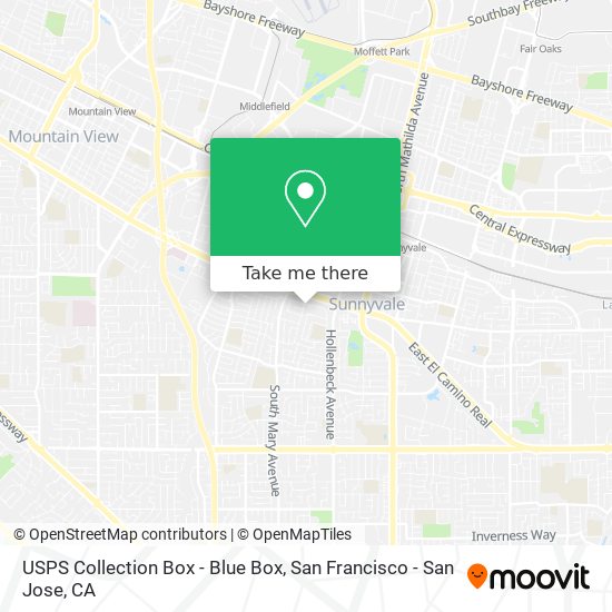 Mapa de USPS Collection Box - Blue Box