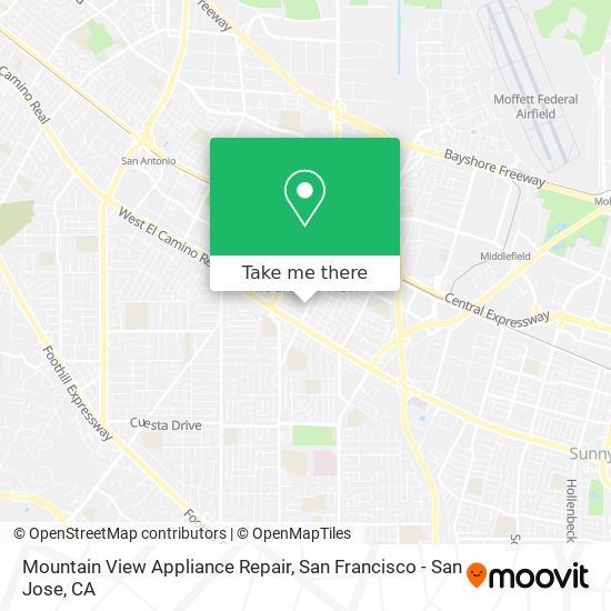 Mapa de Mountain View Appliance Repair