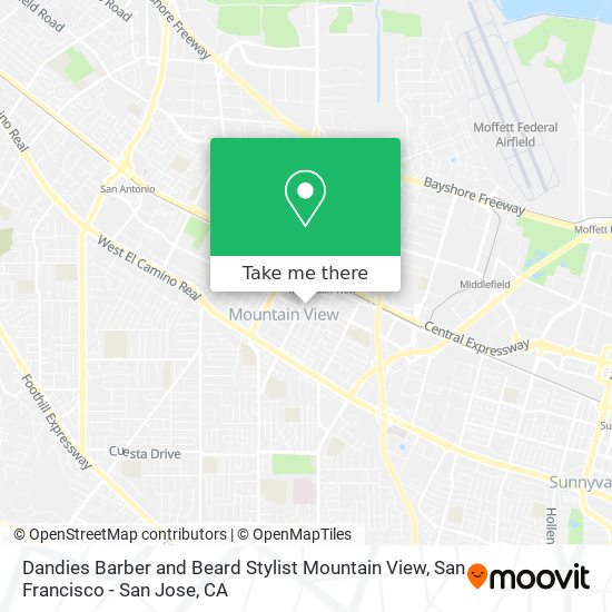 Dandies Barber and Beard Stylist Mountain View map