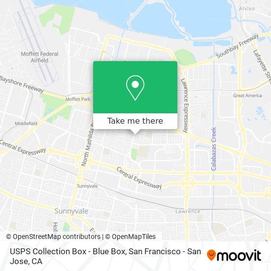 Mapa de USPS Collection Box - Blue Box