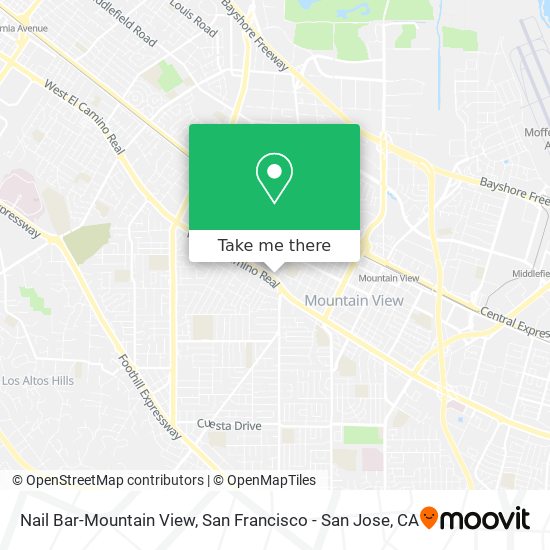 Nail Bar-Mountain View map