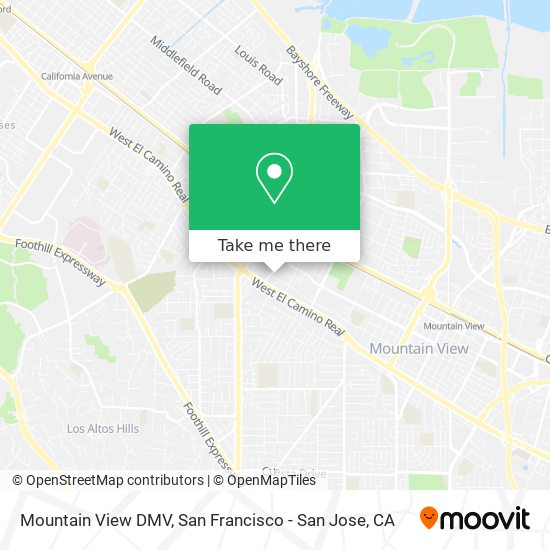Mountain View DMV map
