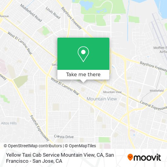 Mapa de Yellow Taxi Cab Service Mountain View, CA