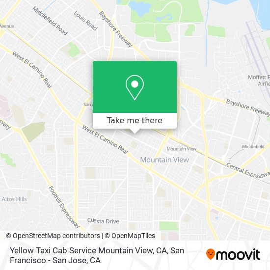 Yellow Taxi Cab Service Mountain View, CA map