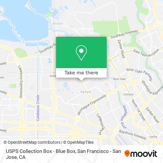 USPS Collection Box - Blue Box map