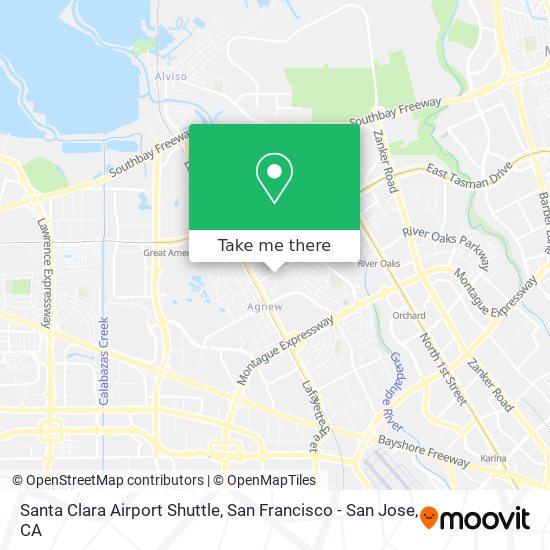 Santa Clara Airport Shuttle map