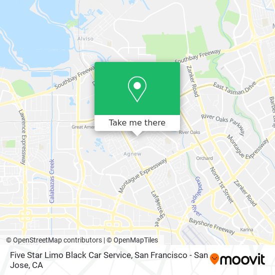 Mapa de Five Star Limo Black Car Service