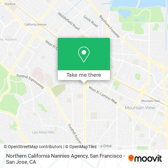 Mapa de Northern California Nannies Agency