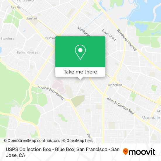 Mapa de USPS Collection Box - Blue Box