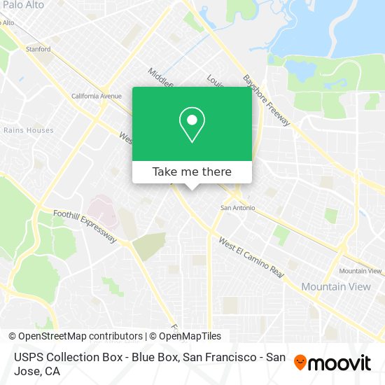 Mapa de USPS Collection Box - Blue Box