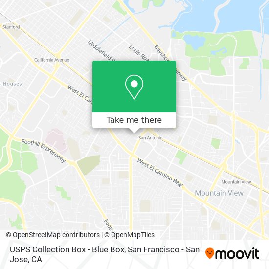 Mapa de USPS Collection Box - Blue Box