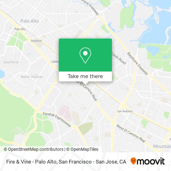 Mapa de Fire & Vine - Palo Alto