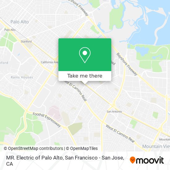 Mapa de MR. Electric of Palo Alto
