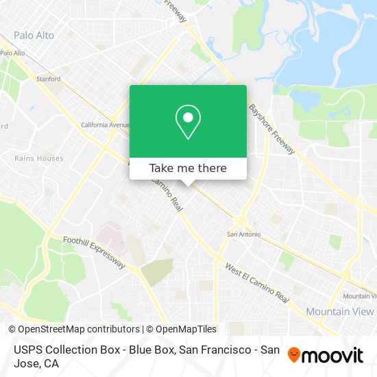 Mapa de USPS Collection Box - Blue Box