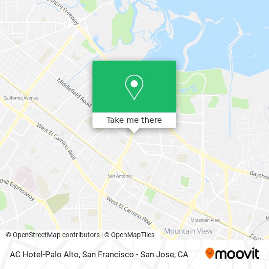 AC Hotel-Palo Alto map