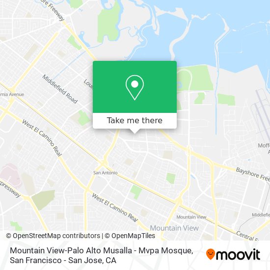 Mountain View-Palo Alto Musalla - Mvpa Mosque map
