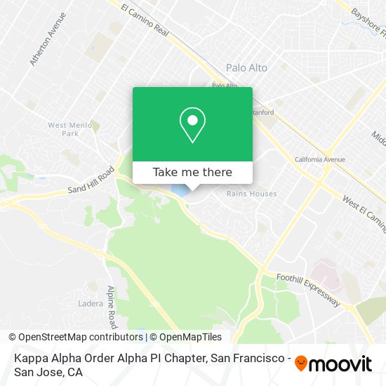 Mapa de Kappa Alpha Order Alpha PI Chapter