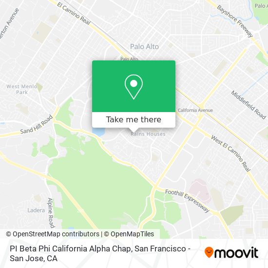 Mapa de PI Beta Phi California Alpha Chap